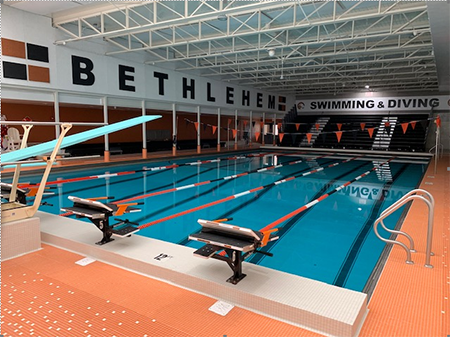 Photo of renovated pool at Bethlehem High School in Delmar, NY.
