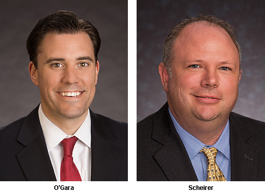 headshot photos of new LeChase vice presidents, Tom O'Gara and Jim Scheirer